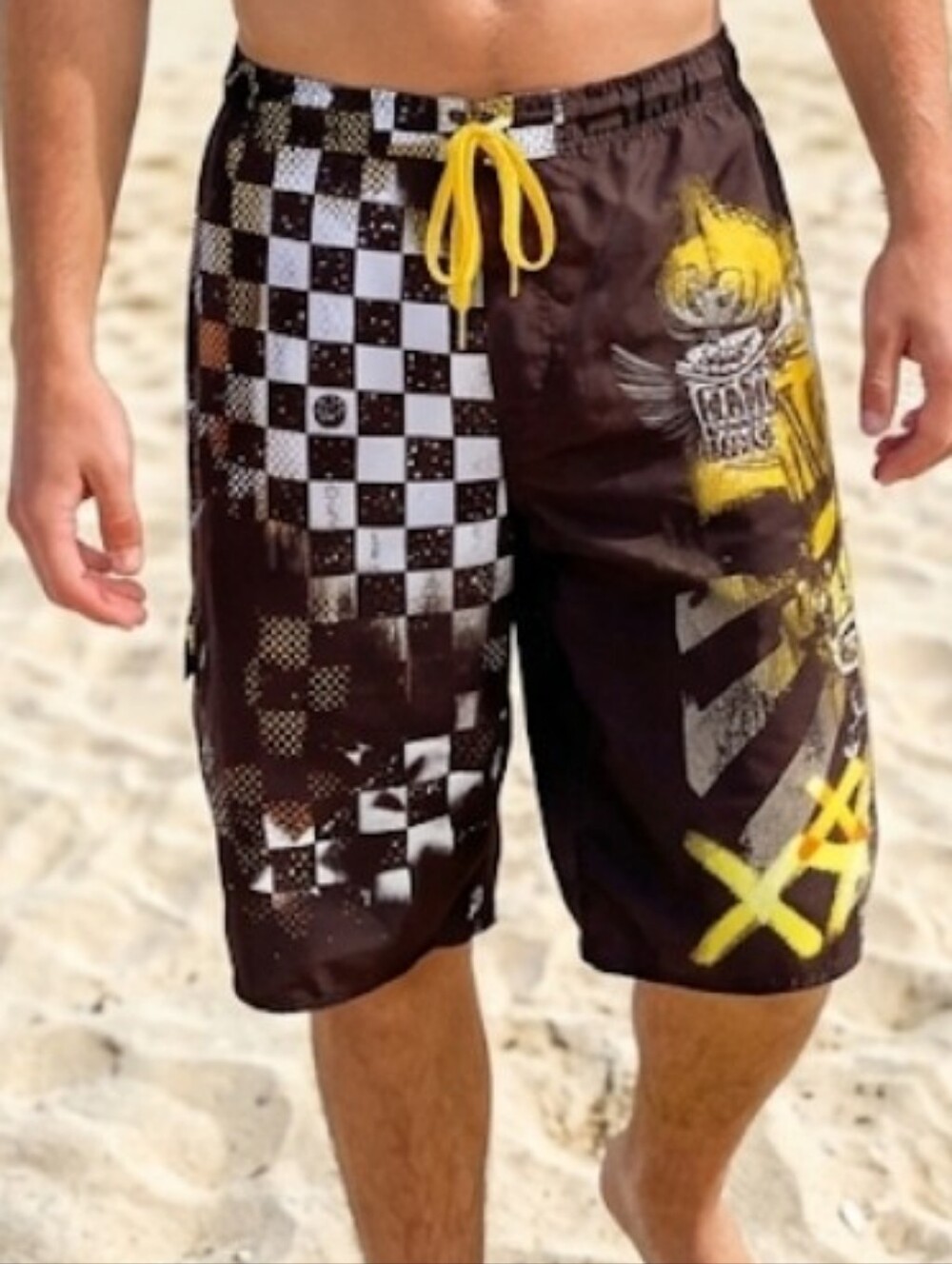 ‼️3 for $16‼️  Brown Graphic Swim Trunks